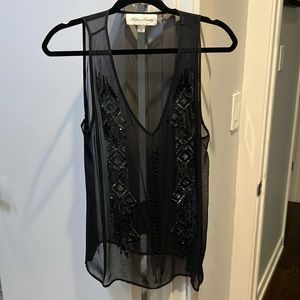 Sheer beaded top, dresses up or down